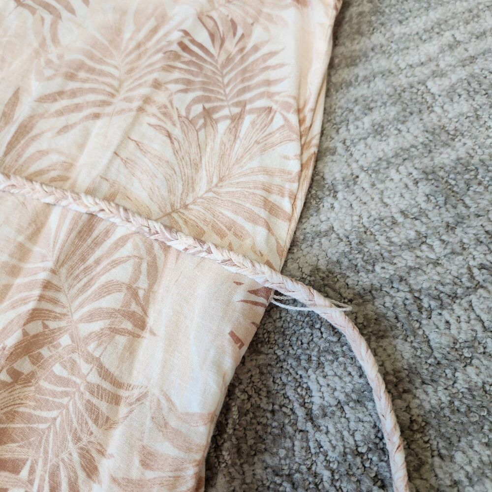 Faherty women's linen blend palm peach sleeveless midi dress size S - Picture 7 of 10